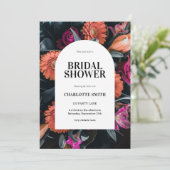 Invitation Boho Moody Dark Floral Fête des mariées (Debout devant)