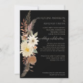 Invitation BOHO Moody Fall Florale Pampas Aquarelle en laiton (Devant)