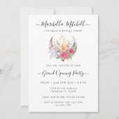 Invitation Boho Moon Crystals Plumes Fleurs Business Event (Devant)