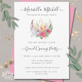 Invitation Boho Moon Crystals Plumes Fleurs Business Event