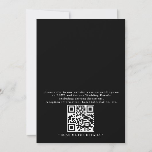 Invitation Boho Moon Stars Celestial Black QR Code Wedding (Dos)