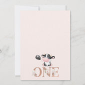 Invitation Boho Mot Floral Sainte Vache 1er anniversaire Invi (Dos)