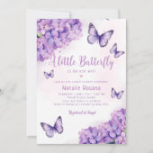Invitation Boho mou violet papillon floral Baby shower fille (Devant)