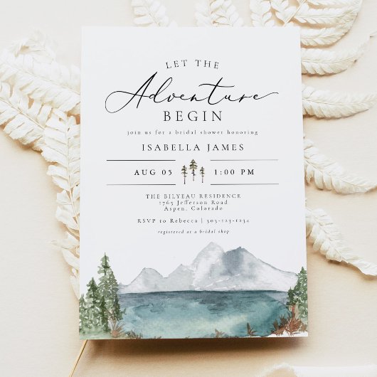 Invitation Boho Mountain Lake Boho Adventure Fête des mariées