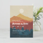 Invitation Boho Mountains and Forest Mariage des années 1970 (Debout devant)