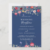 Invitation Boho Multicolor Fleur sauvage Mariage Réception (Devant)