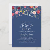 Invitation Boho Multicolor Fleur sauvage Parti surprise (Devant)