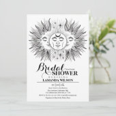 Invitation Boho Mystical Sun & Moon Fête des mariées céleste (Debout devant)