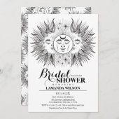 Invitation Boho Mystical Sun & Moon Fête des mariées céleste (Devant / Derrière)