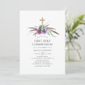 Invitation Boho mystique Succulents première sainte communion (Debout devant)