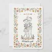 Invitation Boho Naive Art Style Skeleton Wedding (Dos)