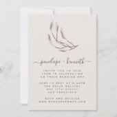 Invitation Boho Nature Bourgogne et Mariage botanique Taupe (Devant)