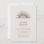 Invitation Boho Nature moderne Sun Motif Taupe Fête des marié (Devant)