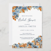 Invitation Boho Navy Blue And Rust Terracota Fête des mariées (Devant)