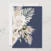 Invitation Boho Navy & Cream Pampas Mariage (Dos)