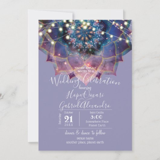 Invitation Boho Nebula Bloom | Conception de Mandala (Devant)