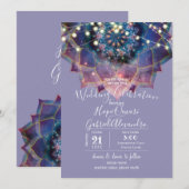 Invitation Boho Nebula Bloom | Conception de Mandala (Devant / Derrière)