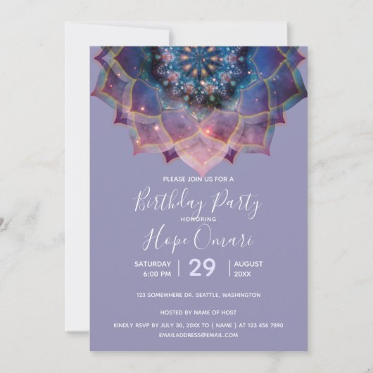 Invitation Boho Nebula Bloom | Conception de Mandala (Devant)