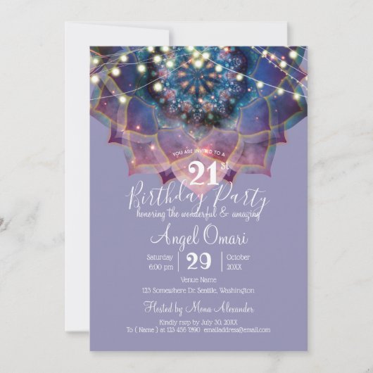 Invitation Boho Nebula Bloom | Conception de Mandala (Devant)