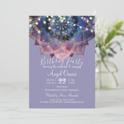 Invitation Boho Nebula Bloom | Conception Mandala (Debout devant)