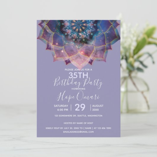 Invitation Boho Nebula Mandala (Debout devant)