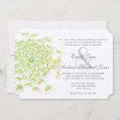 Invitation Boho Neo Mint Green Queen Anne's Lace Mariage (Devant)