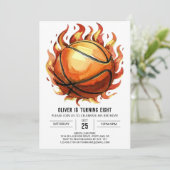 Invitation Boho Net Pastel Basketball Anniversaire (Debout devant)
