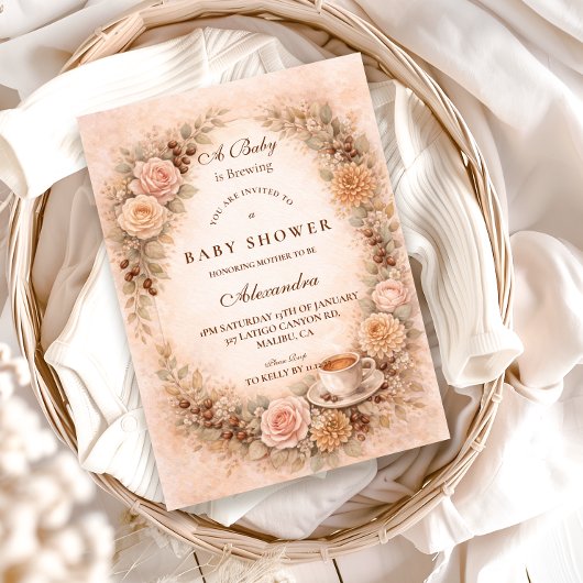 Invitation Boho Neutral A Baby Is Brewing