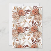 Invitation Boho Neutral Aquarelle Fête des mariées Pampas (Dos)