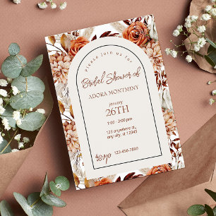 Invitation Boho Neutral Aquarelle Fête des mariées Pampas