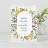 Invitation Boho Neutral Aquarelle Fleur sauvage Fête des mari (Debout devant)