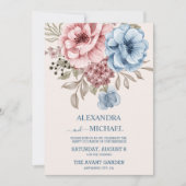Invitation Boho Neutral Aquarelle Fleur sauvage Invitat Maria (Devant)
