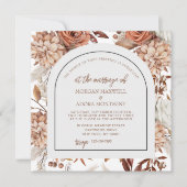 Invitation Boho Neutral Aquarelle Pampas Carré Mariage (Devant)