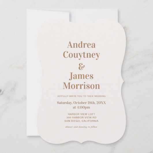 Invitation Boho Neutral Beach Wedding (Devant)