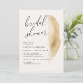 Invitation Boho Neutral Beige Watercolor Bridal Shower (Debout devant)