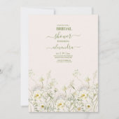Invitation Boho Neutral Blanc Aquarelle Fleur sauvage (Devant)