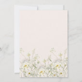 Invitation Boho Neutral Blanc Aquarelle Fleur sauvage (Dos)