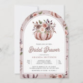 Invitation Boho Neutral Citrouille Floral Arch Fête des marié (Devant)
