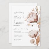 Invitation Boho Neutral Floral Mariage (Devant / Derrière)