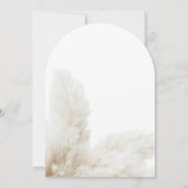 Invitation Boho Neutral Fluff Pampas Grass Arch Fête des mari (Dos)