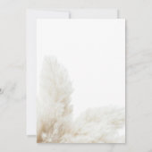 Invitation Boho Neutral Fluffy Pampas Grass Fête des mariées (Dos)