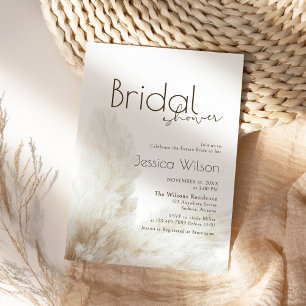 Invitation Boho Neutral Fluffy Pampas Grass Fête des mariées