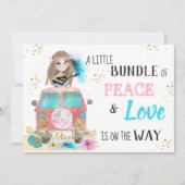 Invitation * Boho Neutral Paix & Amour Hippie Baby shower I (Devant)