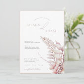 Invitation Boho Neutral rose doux simple Mariage (Debout devant)