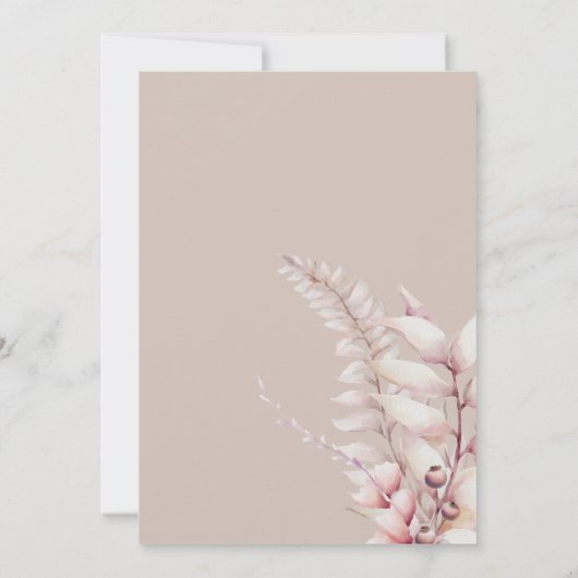 Invitation Boho Neutral rose doux simple Mariage (Dos)