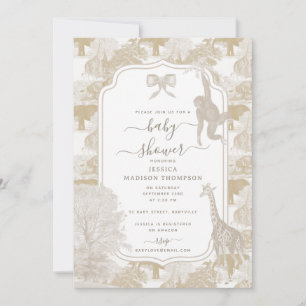 Invitation Boho Neutral Safari Animal Chinoiserie Baby shower