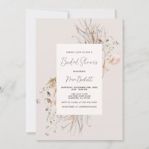 Invitation Boho Neutral Shades Fête des mariées de cadre bota