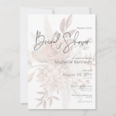 Invitation Boho Neutral Soft Floral Bouquet Fête des mariées (Devant)