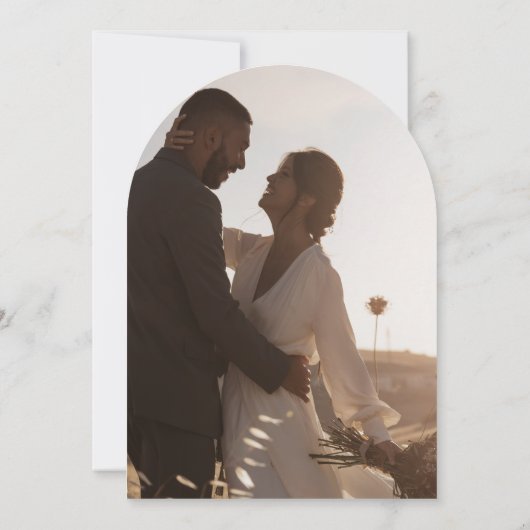 Invitation Boho Neutral Taupe Photo Arch Mariage espagnol (Dos)