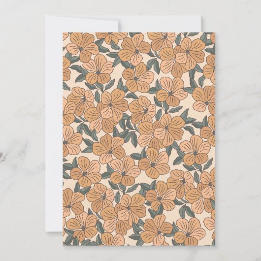 Invitation Boho Neutrals moderne jardin fleuri Mariage (Dos)